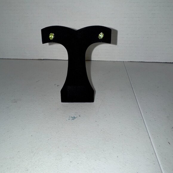 Sterling Silver Peridot Post Earrings - Picture 5 of 16